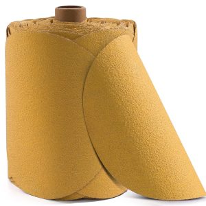 CowboyBOB 100 PCS 6 Inch Gold PSA Sanding Discs 80 Grit Self Adhesive Sticky-Back Sandpaper for DA Sander Finishing Abrasive Sand Paper Woodworking Wood Metal Sanding Disc Roll