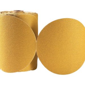 CowboyBOB 100 PCS 6 Inch Gold PSA Sanding Discs 100 Grit Self Adhesive Sticky-Back Sandpaper for DA Sander Finishing Abrasive Sand Paper Woodworking Wood Metal Sanding Disc Roll