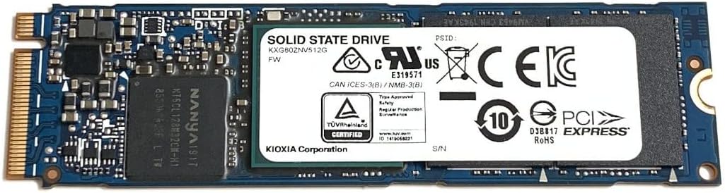 KIOXIA SSD 512GB XG6 M.2 2280 NVMe PCIe Gen3 x4 KXG60ZNV512G Solid State Drive for Dell HP Lenovo Laptop Desktop Ultrabook