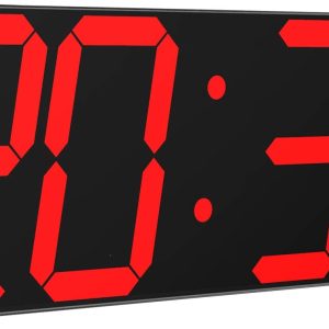 Large Wall Clock, Oversize Wall Clock with 6” Numbers (Red)
