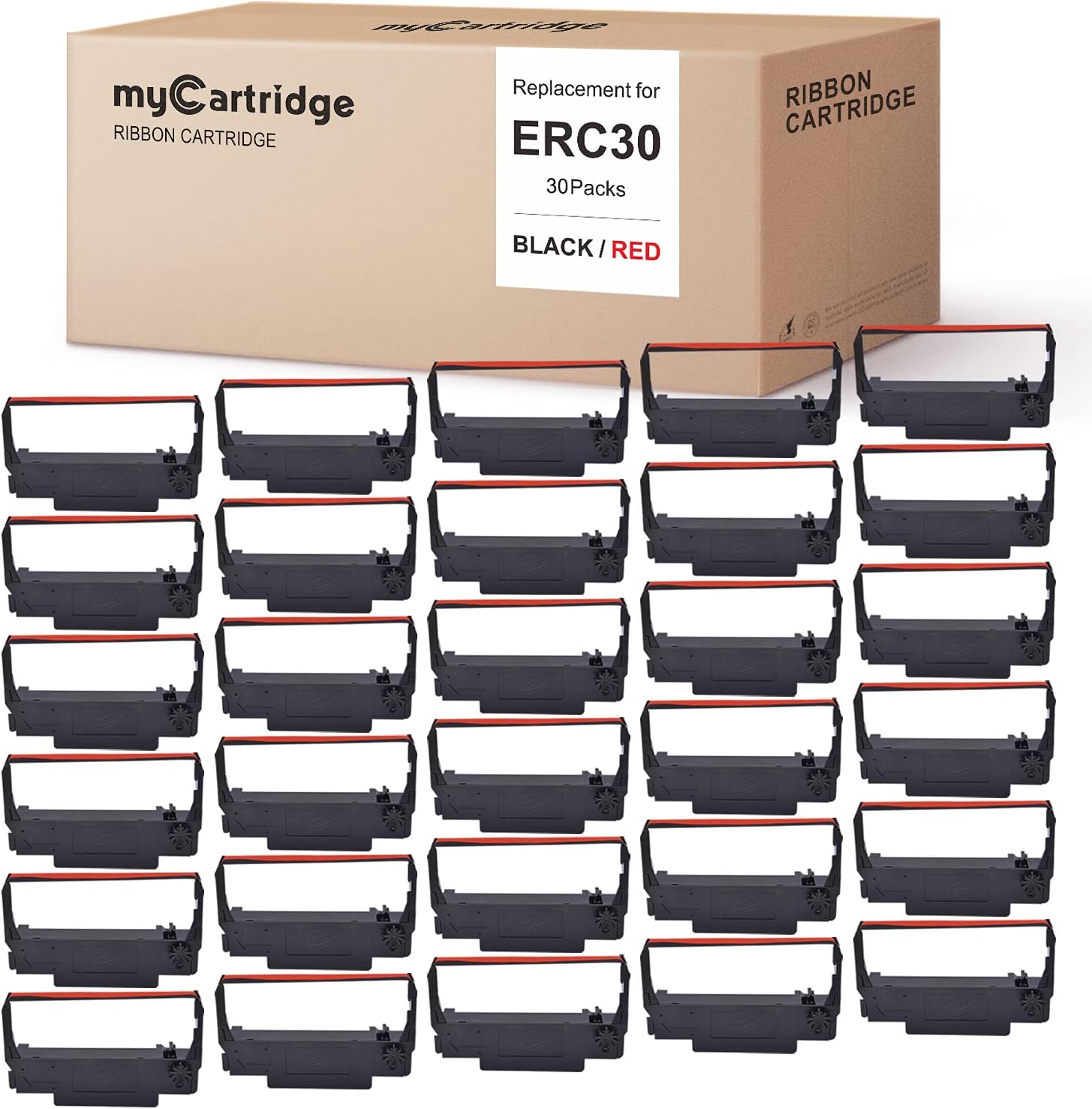 myCartridge Compatible Ribbon Replacement for ERC30/34/38 B/R,30 Pack