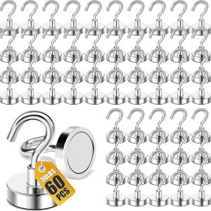 DIYMAG Magnetic Hooks 60pcs 30lbs Cruise Essentials 2026 Magnet Hook